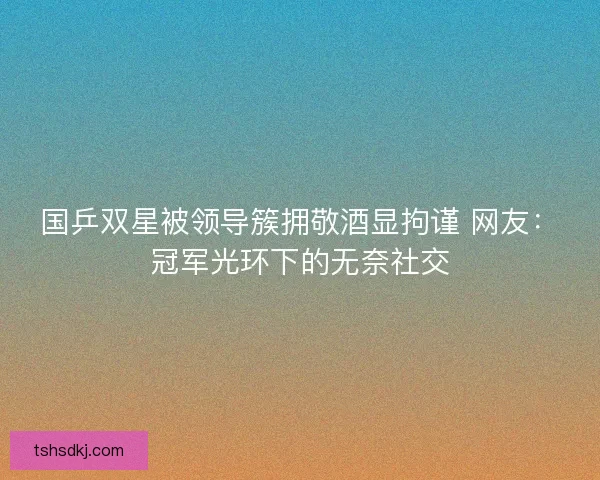 国乒双星被领导簇拥敬酒显拘谨 网友：冠军光环下的无奈社交